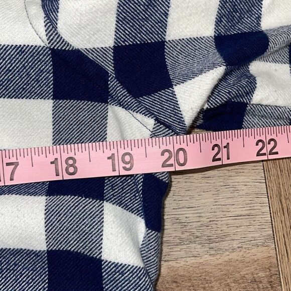 Land's End Womens Gingham‎ Long Sleeve Flannel Button Up Shirt Blue Size Small - Picture 7 of 8